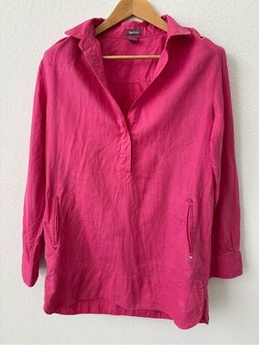 Neiman Marcus Pink Linen Tunic Blouse Women’s Large